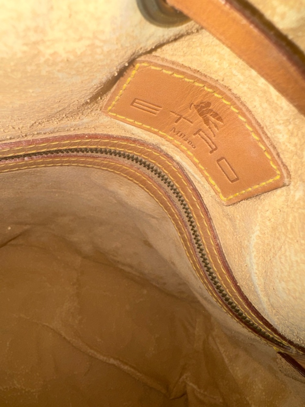 Etro Paisley Bucket Bag with Vachetta Leather Trim and Strap - Picture 3 of 6